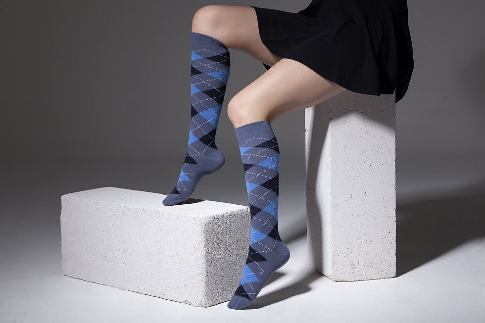 Миниатюра: ZIARRE High-Class Argyle Knee High Socks Set Women