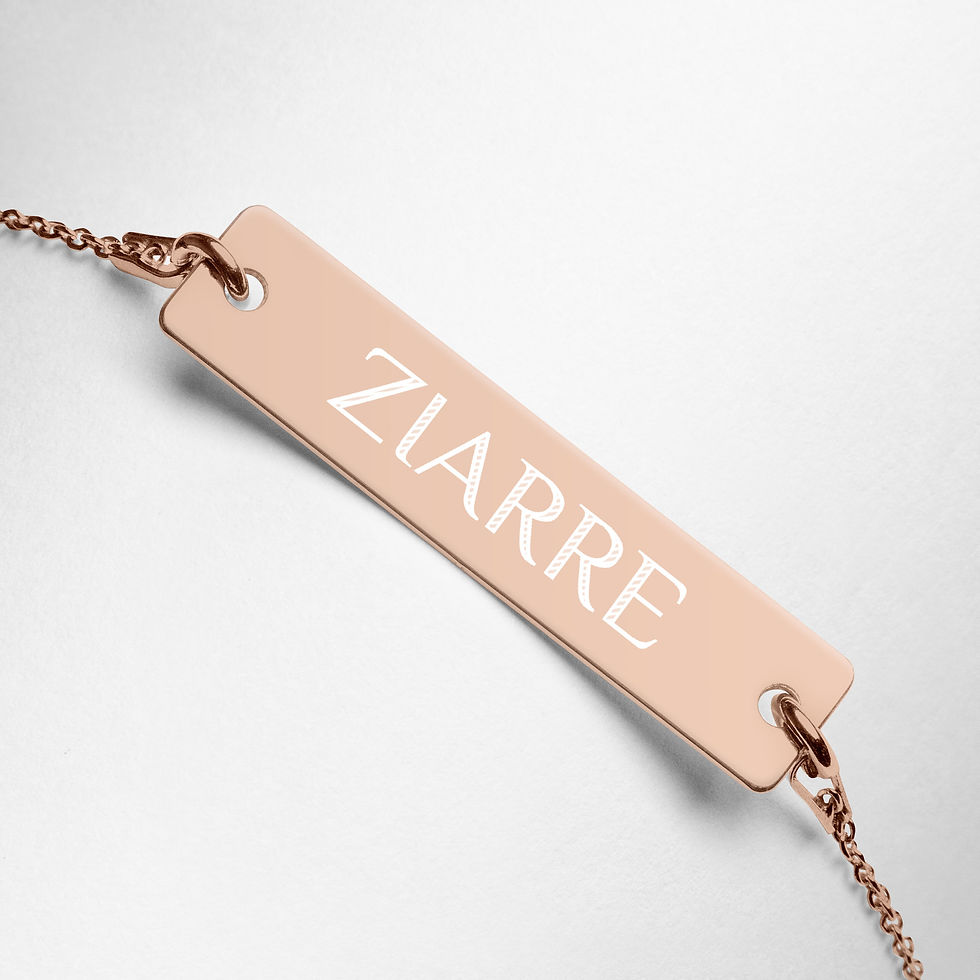 Miniature : Engraved Silver Bar Chain Bracelet