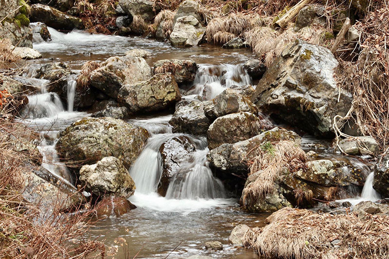 beautiful waterfall on the trail