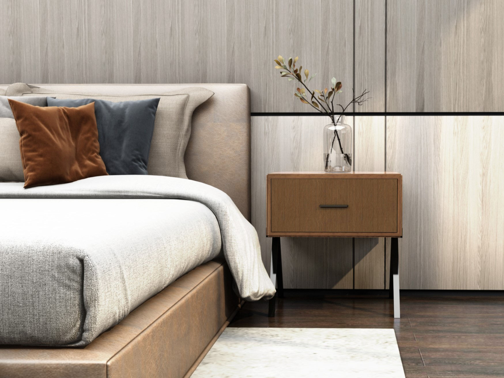 ScandiMod Brown Nightstand