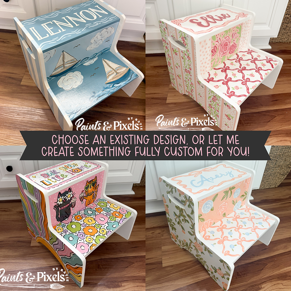 Thumbnail: Hand-Painted Kids Step Stool 