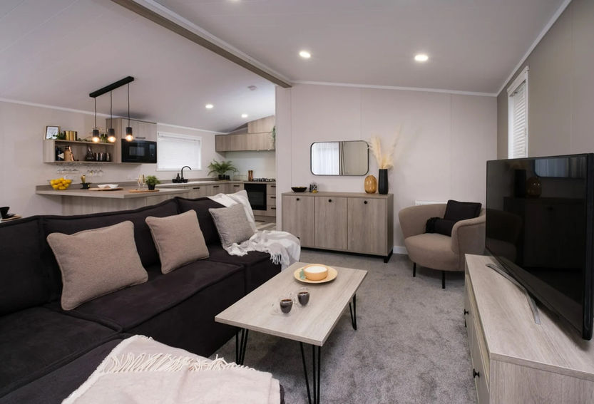 Stylish lounge area with free standing furniture