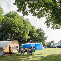 Tents pitched on tent field at Lee Valley Campsite