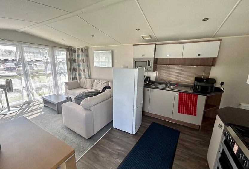 Side angle of front room and kitchen area