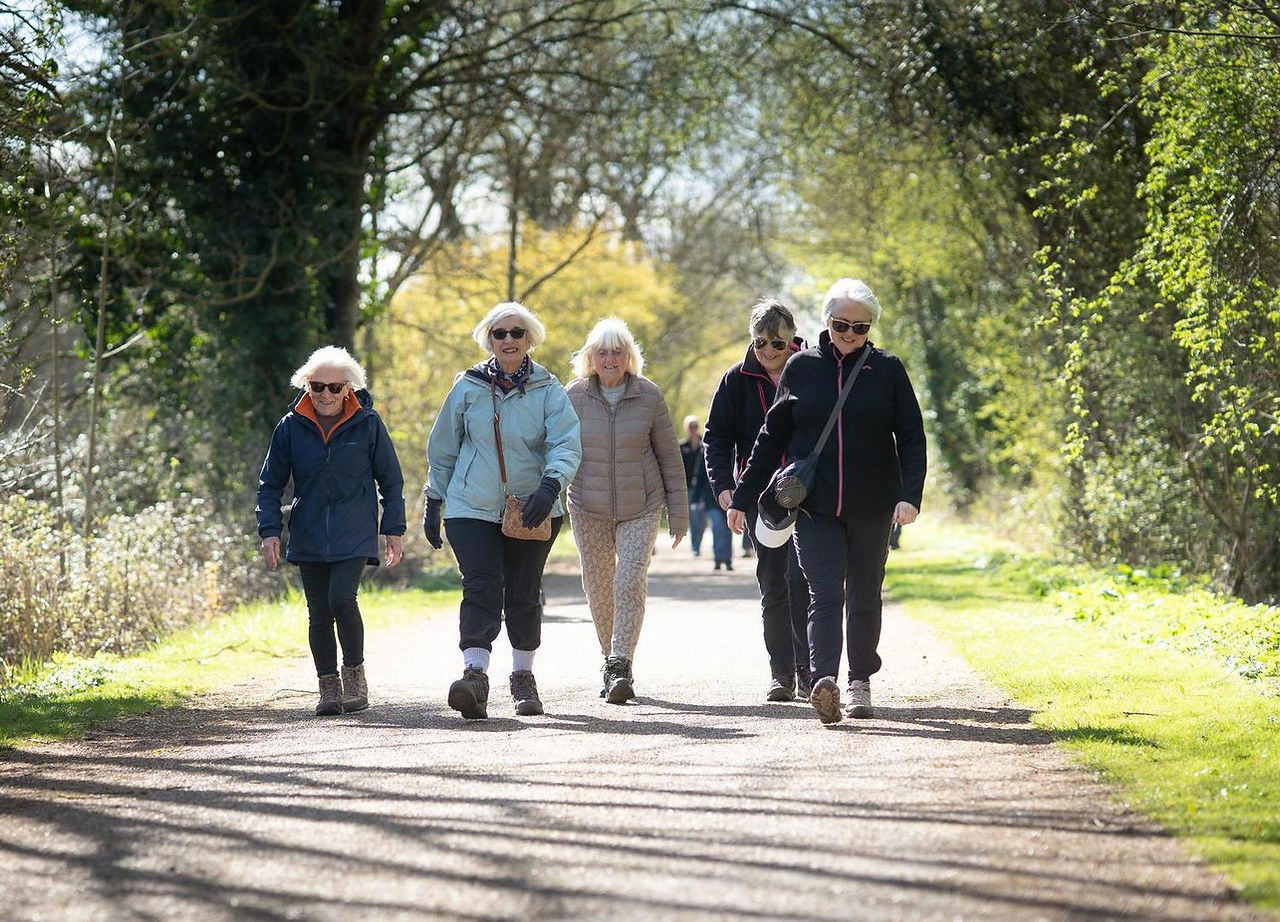 Group of people walking in the Park