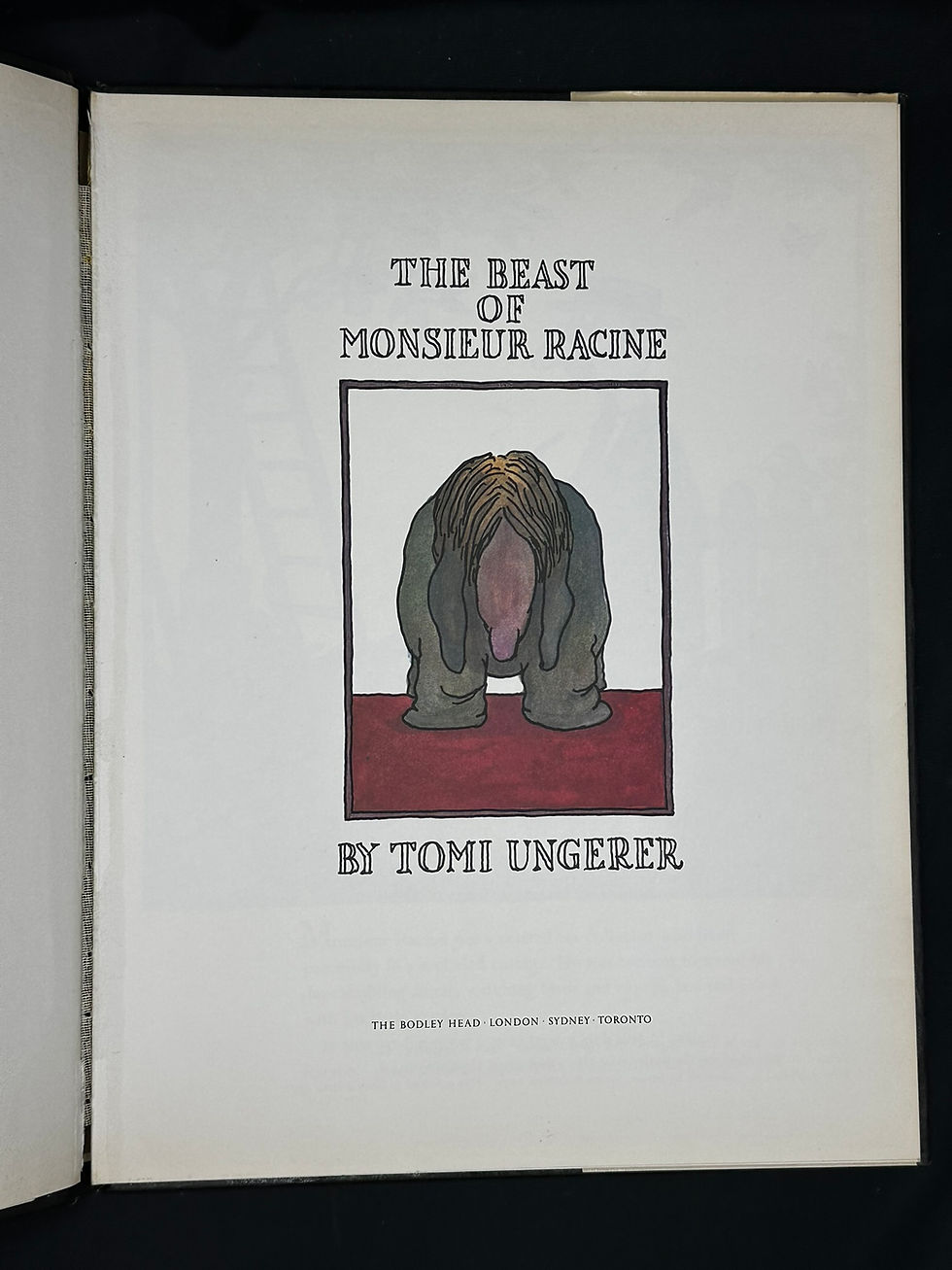 Thumbnail: The Beast of Monsieur Racine by Tomi Ungerer. Published by The Bodley Head.