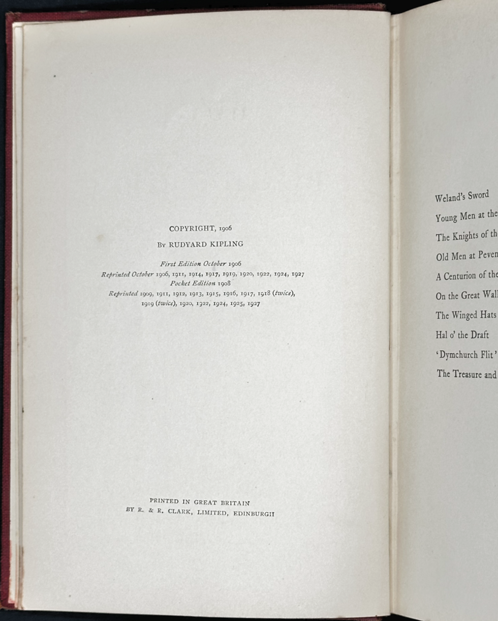 Thumbnail: 1927 Puck of Pook's Hill by Rudyard Kipling.