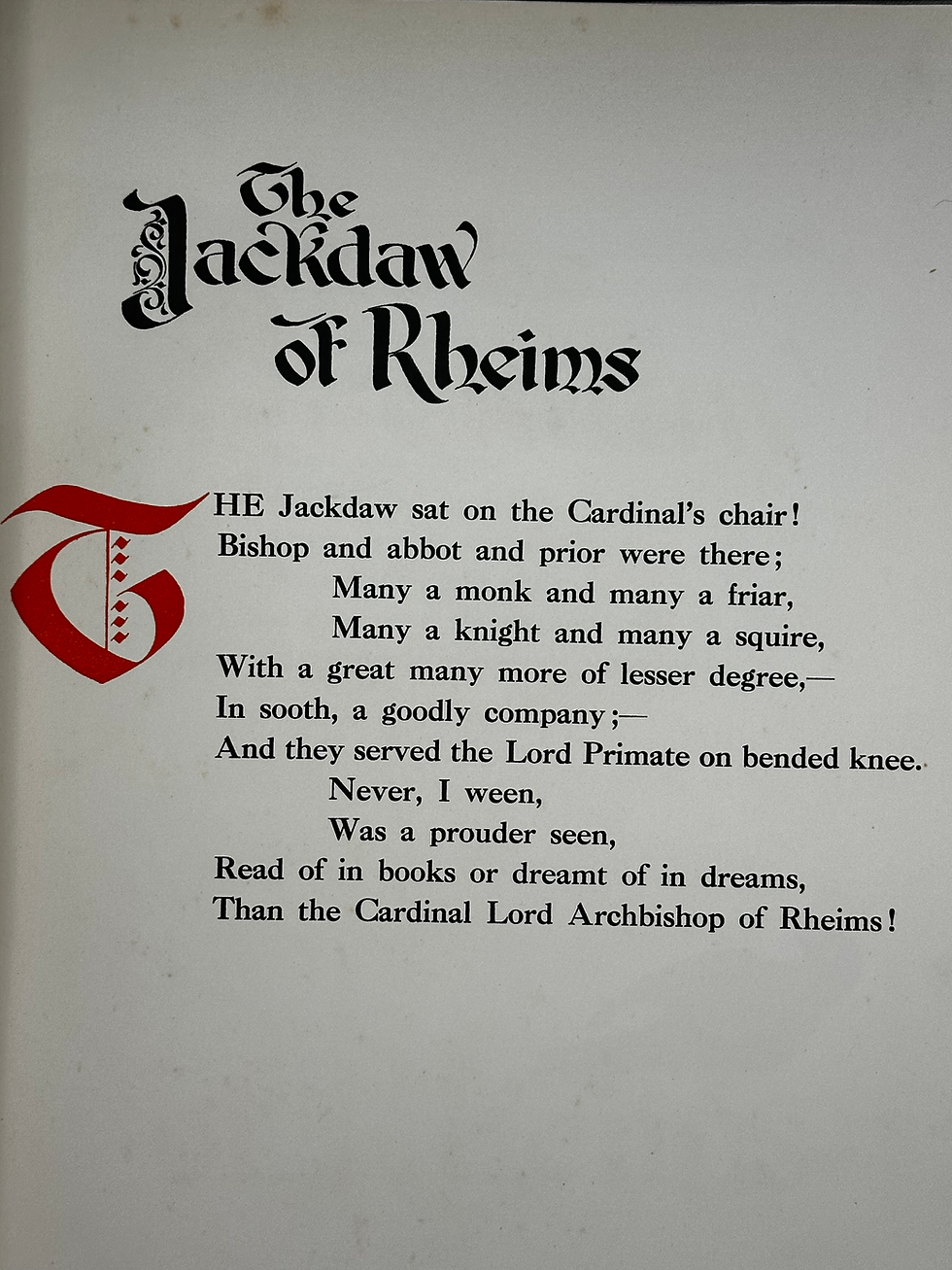 Thumbnail: 1913 The Jackdaw of Rheims by Thomas Ingoldsby. Illustrated by Charles F