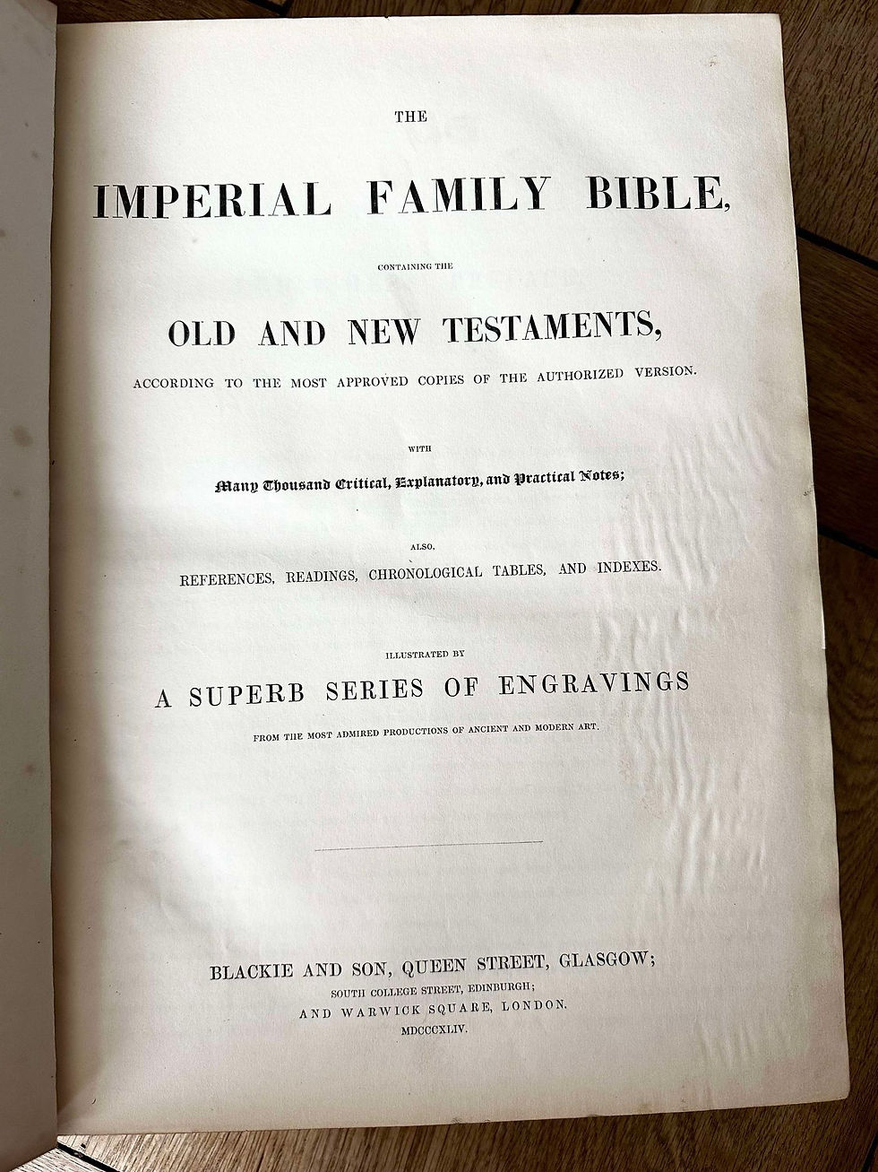 Thumbnail: 1844 The Imperial and Family Bible. Published by Blackie and Son.