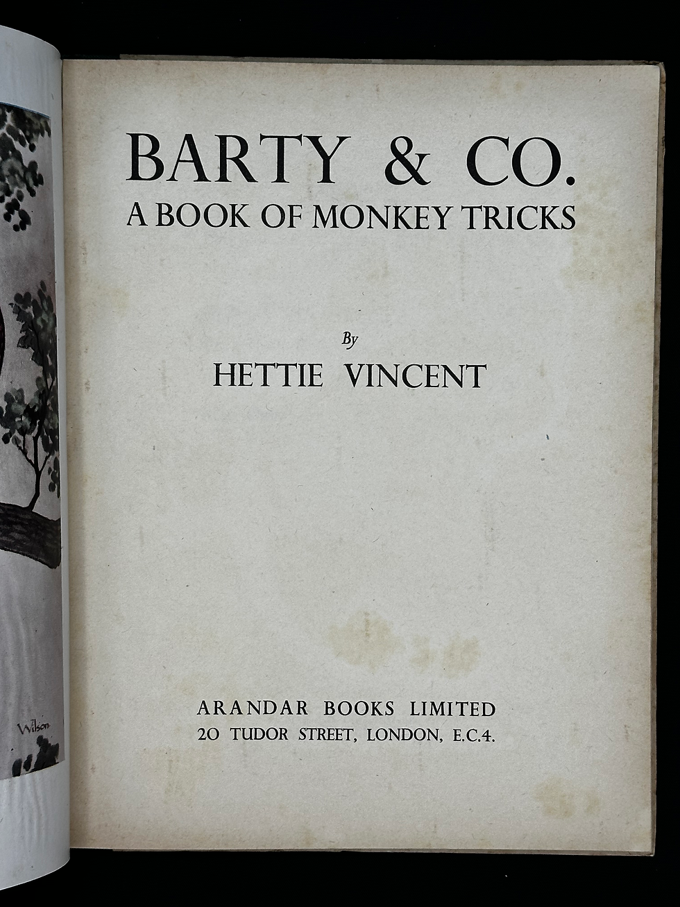 Thumbnail: 1945 Barty & Co. A Book of Monkey Tricks by Hettie Vincent.