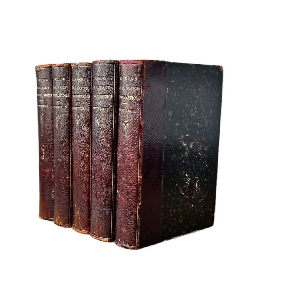 Thumbnail: 1883 Imaginary Conversations by Walter Savage Landor. Five Volumes.