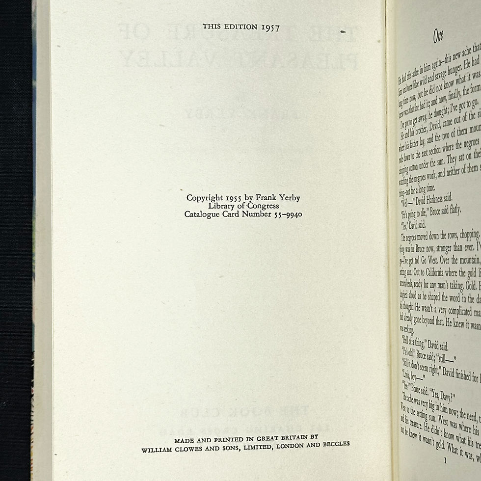 Thumbnail: The Treasure of Pleasant Valley by Frank Yerby. Book Club Edition.