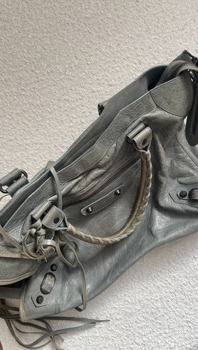 2008 Balenciaga Classic City Bag Grey Distressed Lambskin Leather