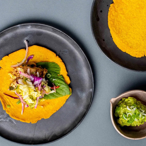 Amino acid BBQ jackfruit with guacamole