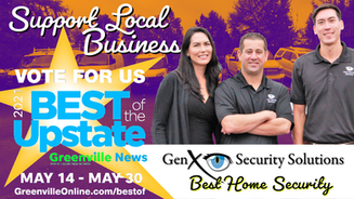 GenX Security Nominated Best Home Security Company for Best of the Upstate Competition 2021