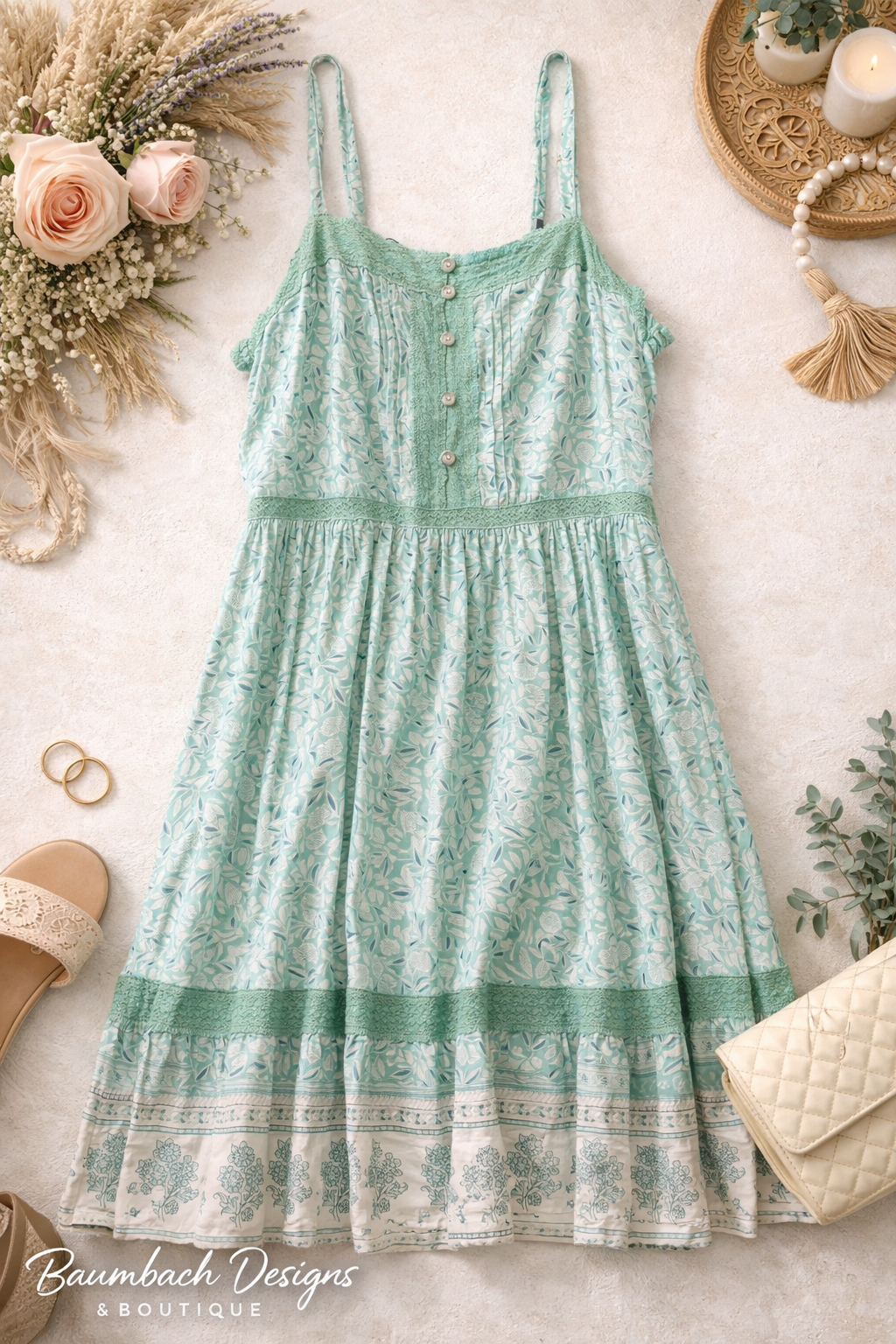 Turquoise floral dress