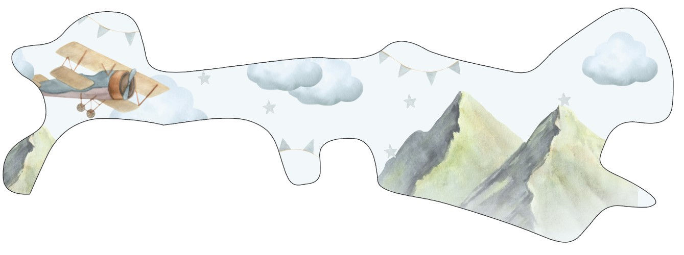 Watercolor Mountain Plane
