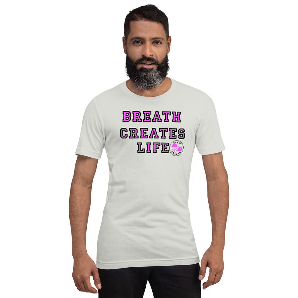 Miniatura: Pink Breath Creates Life Short-sleeve unisex t-shirt