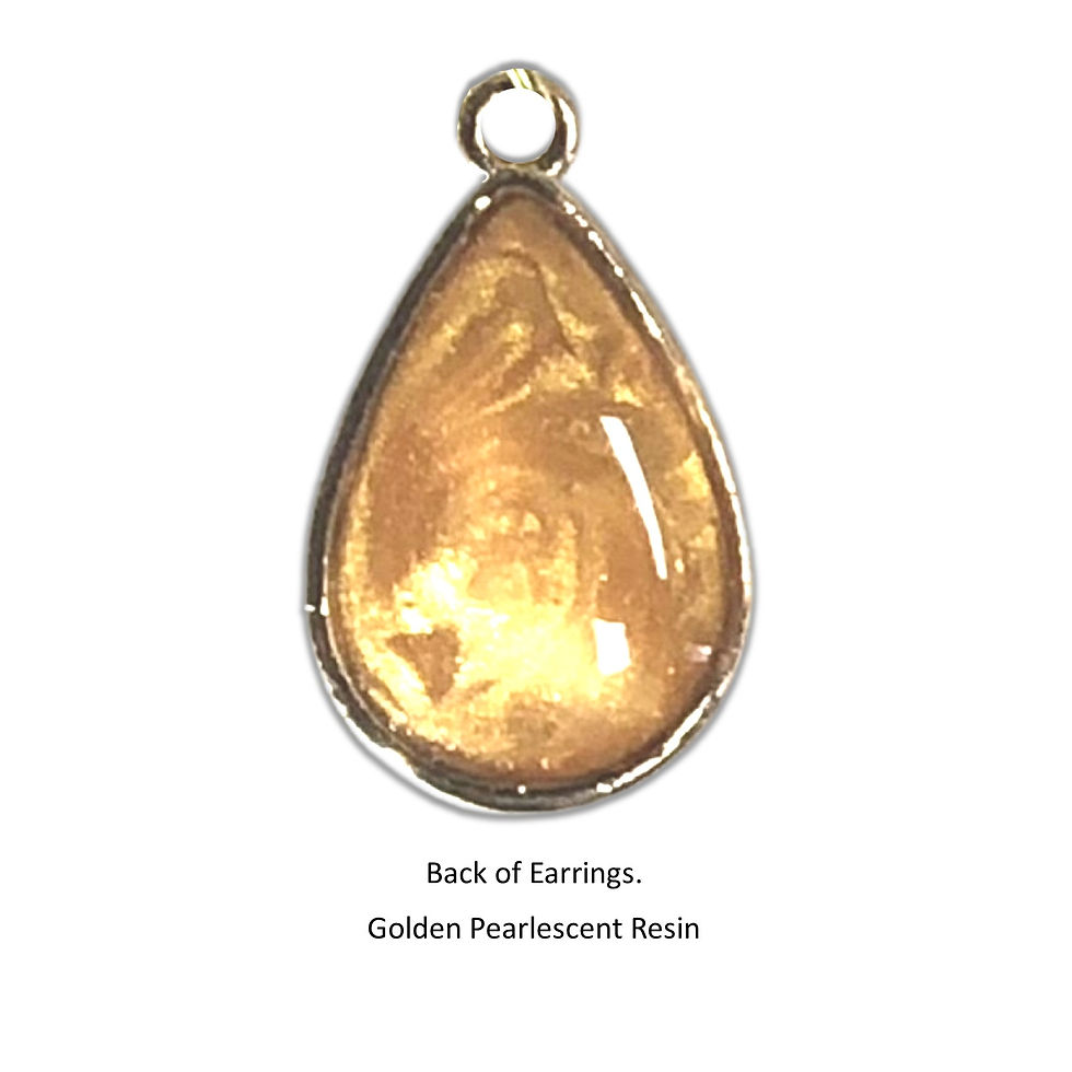 Thumbnail: Teardrop-shaped Golden Replacement Resin Back of Earrings KCM Gifts4You