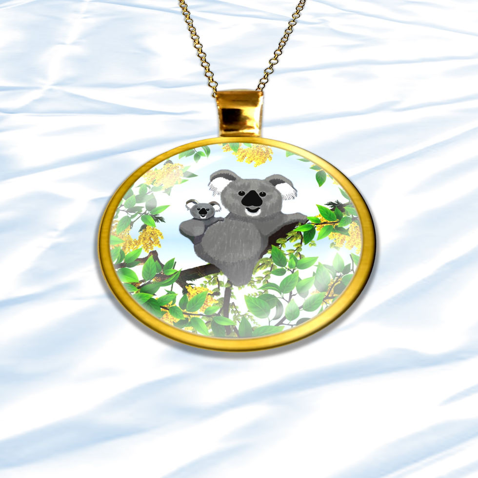 Mama Koala and Baby Koala Pendant Necklace