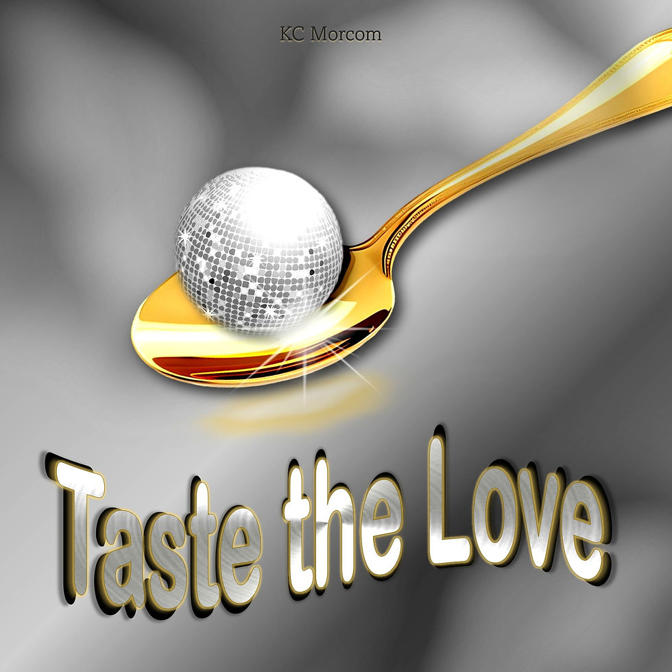 Thumbnail: Single track cover with gold spoon holding miniature disco ball and silver text