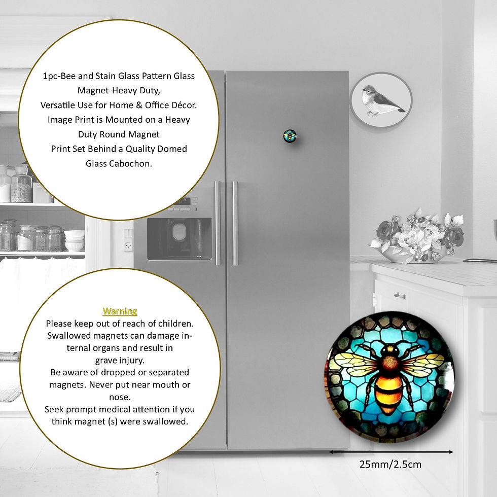 Thumbnail: Refrigerator with text bubble and bee design, kitchen setting. Words, and quotes.