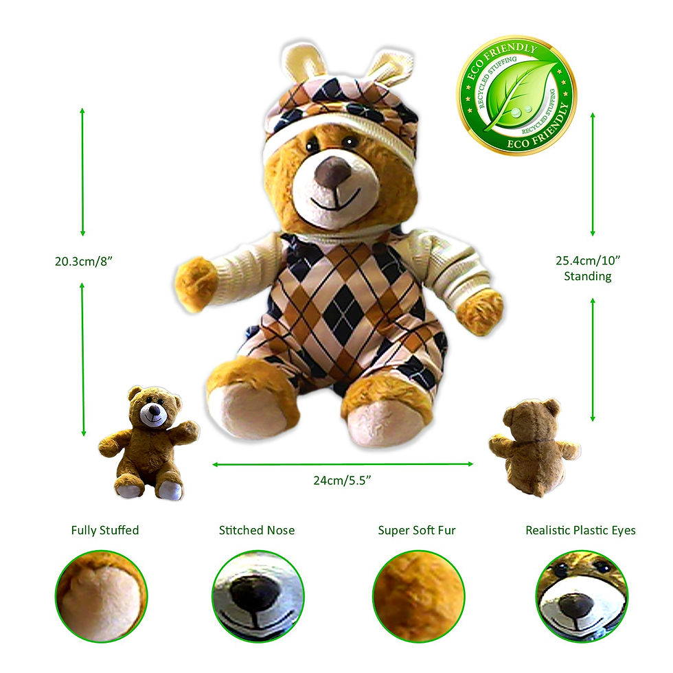 Thumbnail: Teddy bear plush toy with visible text and design elements surrounding it. KCM Gifts4You