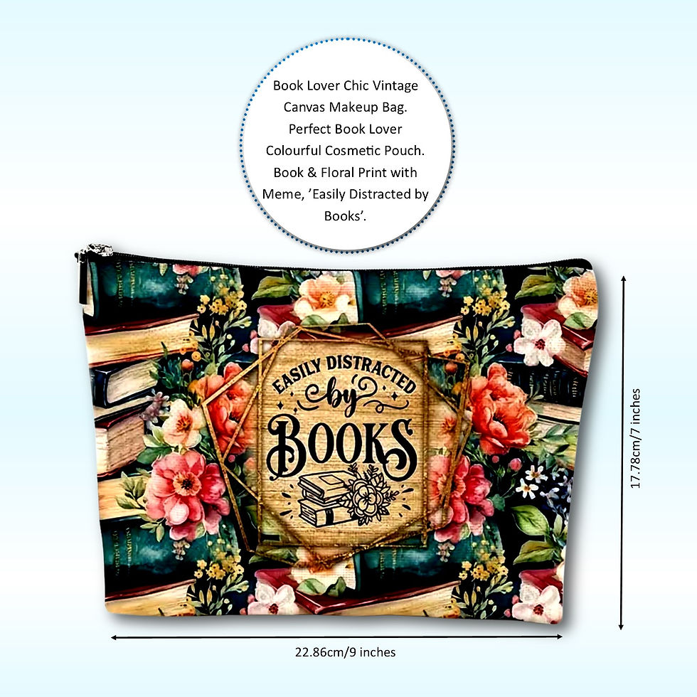 Thumbnail: Floral makeup bag with quote, 