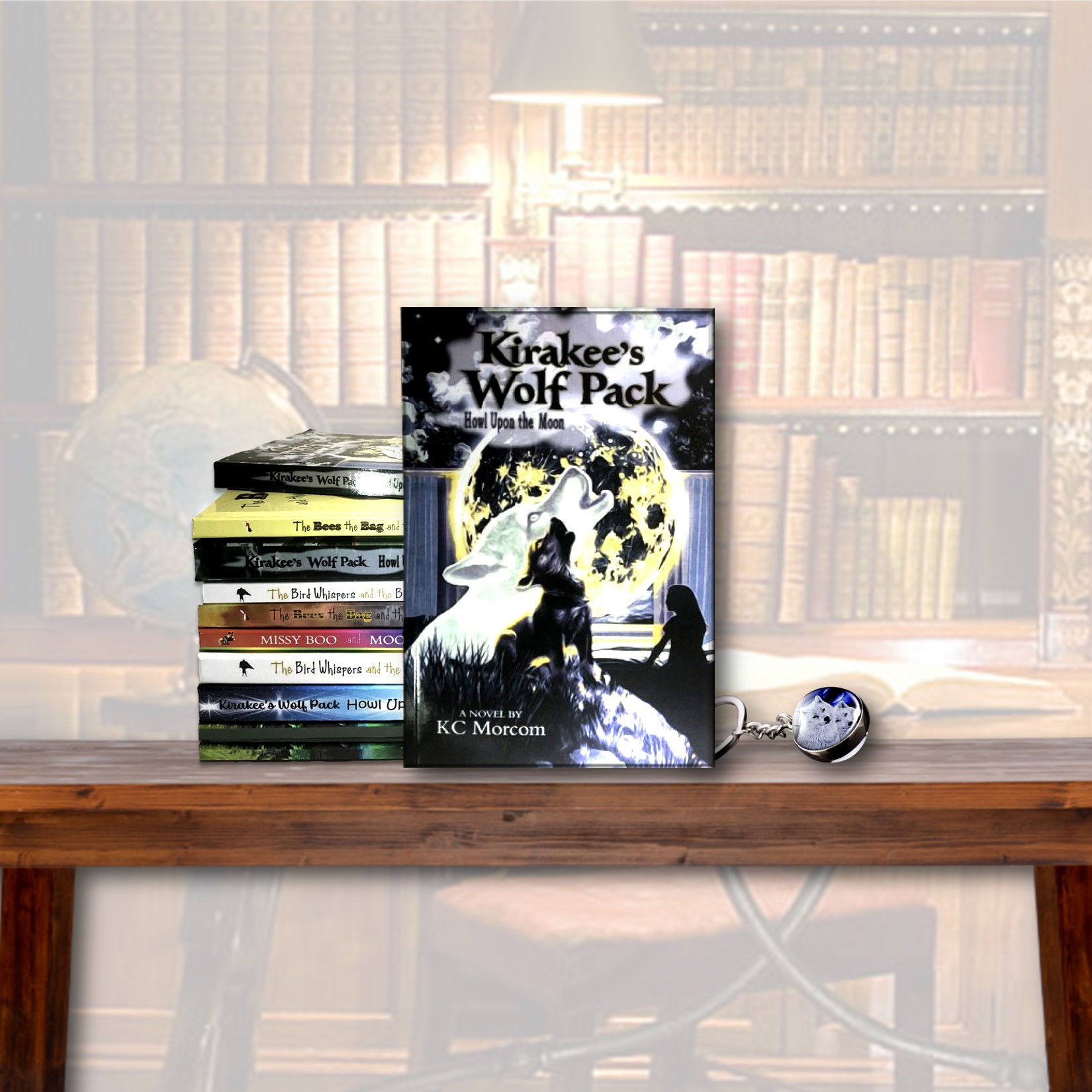 Book cover with text next to stacked books, ultimate modern day story fable novel.