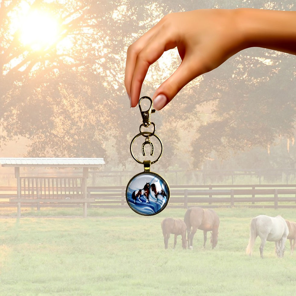Thumbnail: Hand holding keyring with picture and Metallic Rainbow Swivel Clasp KCM Gifts4You