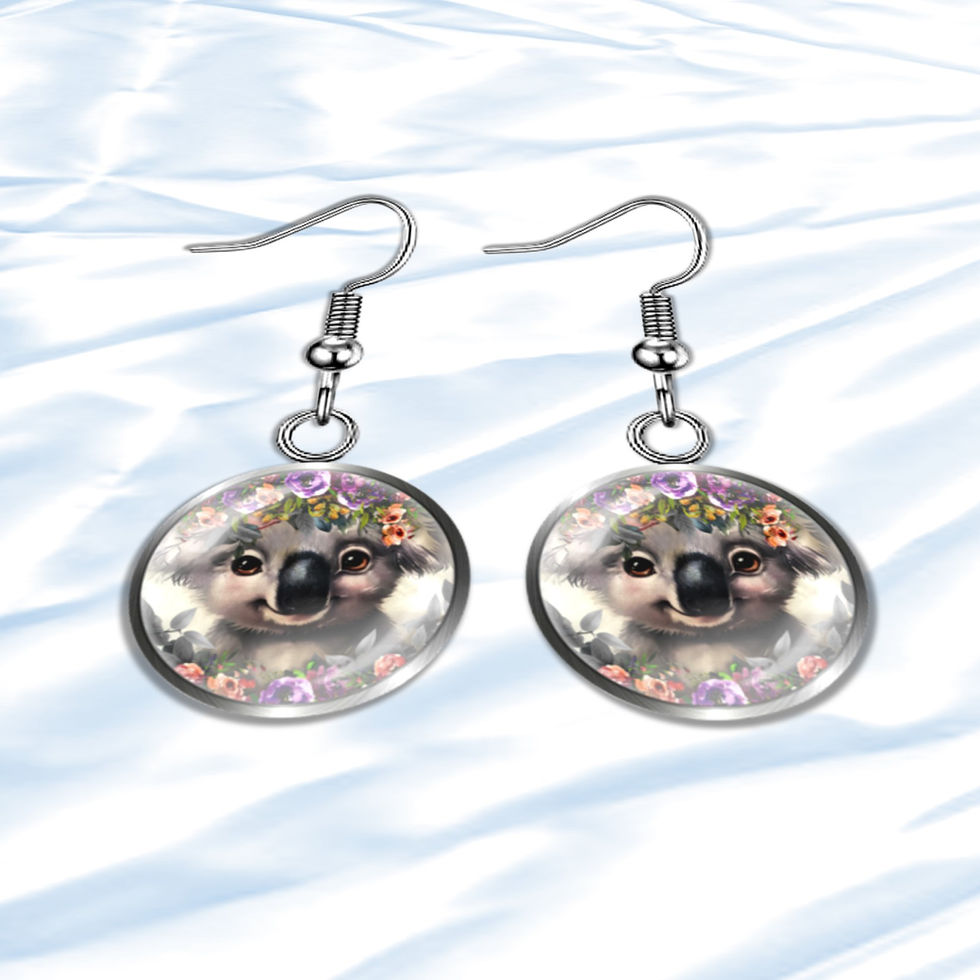 Floral Koala Earrings