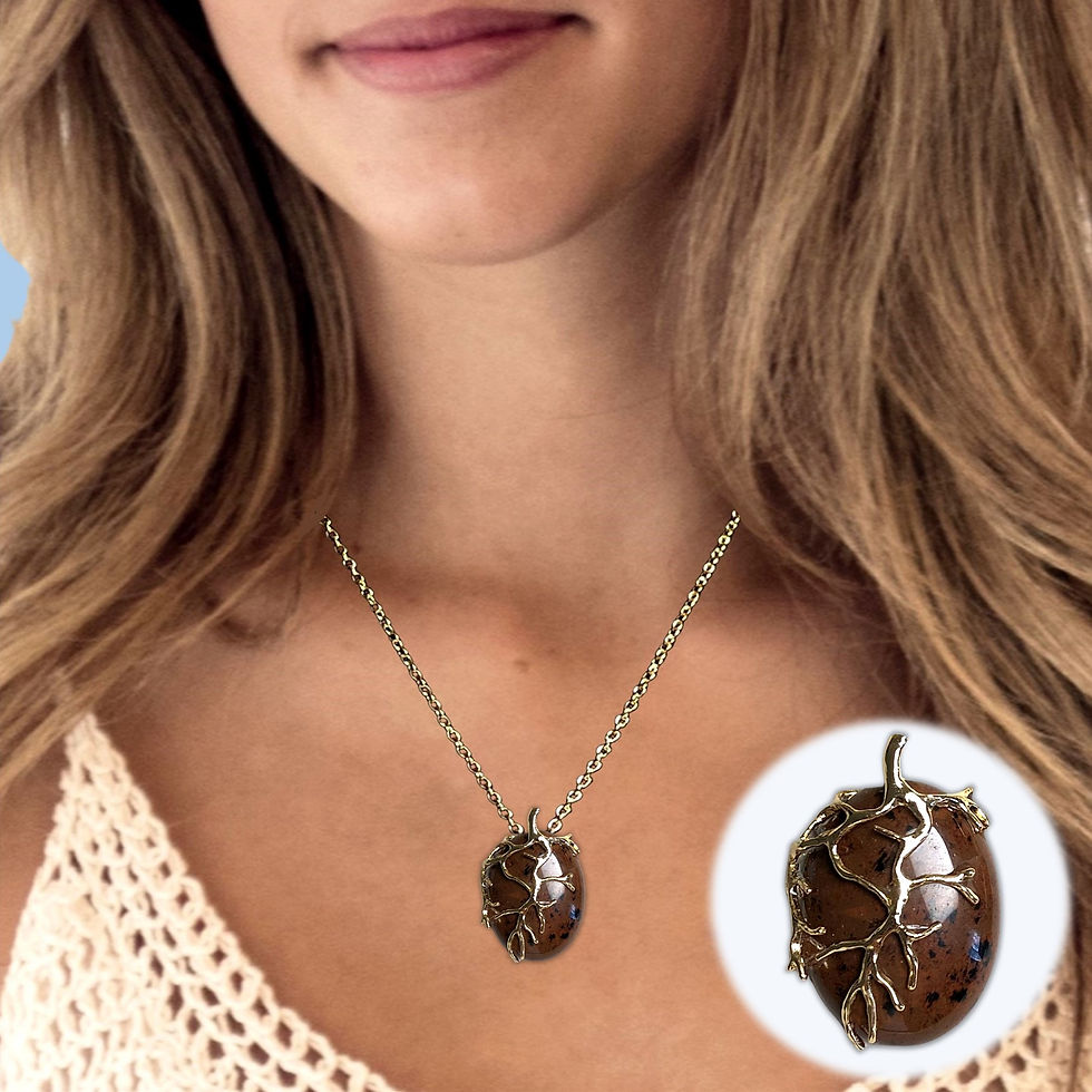 Thumbnail: Woman wearing pendant necklace with a precious gemstone, KCM Gifts4You.