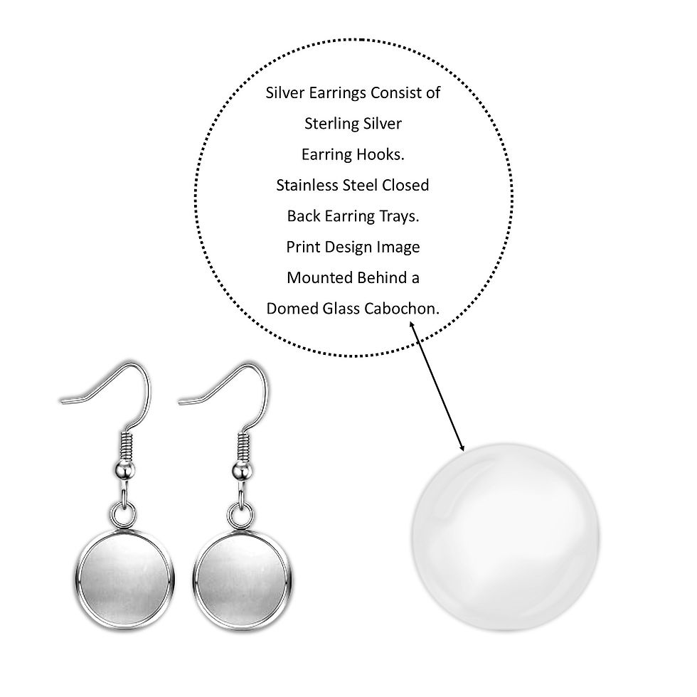 Thumbnail: Silver Earrings, Sparkling Swirl Pearlescent Resin Earrings, and details on white background. KCM Gifts4You