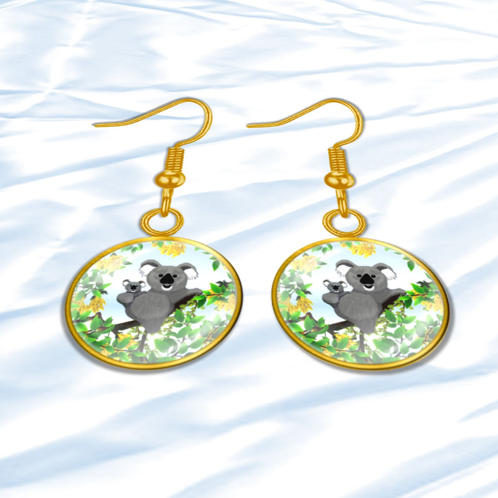 Mama and Baby Koala Earrings