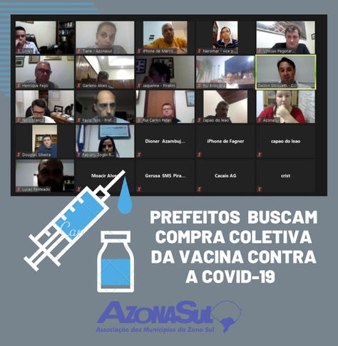 PREFEITOS BUSCAM COMPRA COLETIVA DA VACINA CONTRA A COVID-19