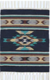 Blue, Brown, Turquoise Wool Saddle Blanket Placemat