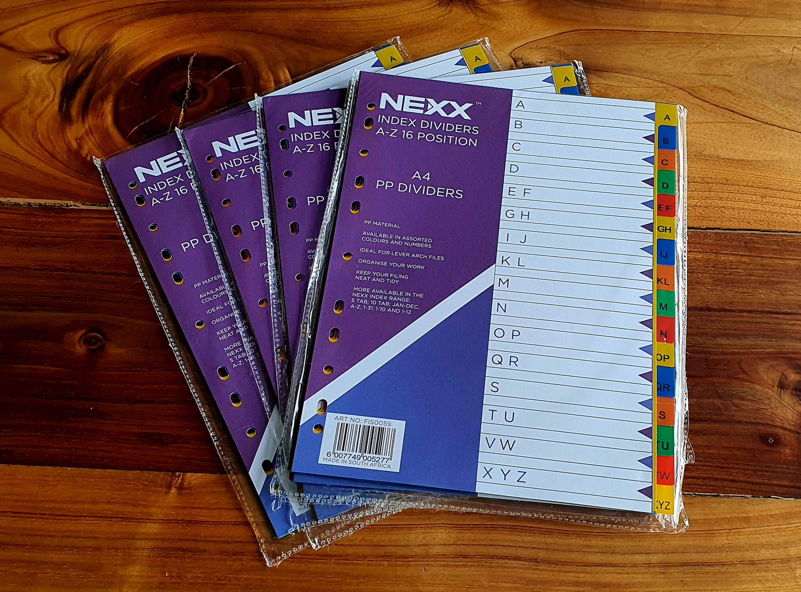 NEXX A4 Dividers PVC 16 Tab A-Z 16 - Printed