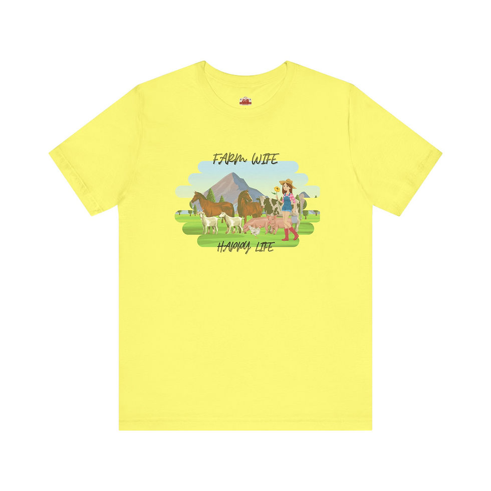 Thumbnail: FARM WIFE HAPPY LIFE Unisex Jersey Short Sleeve Tee