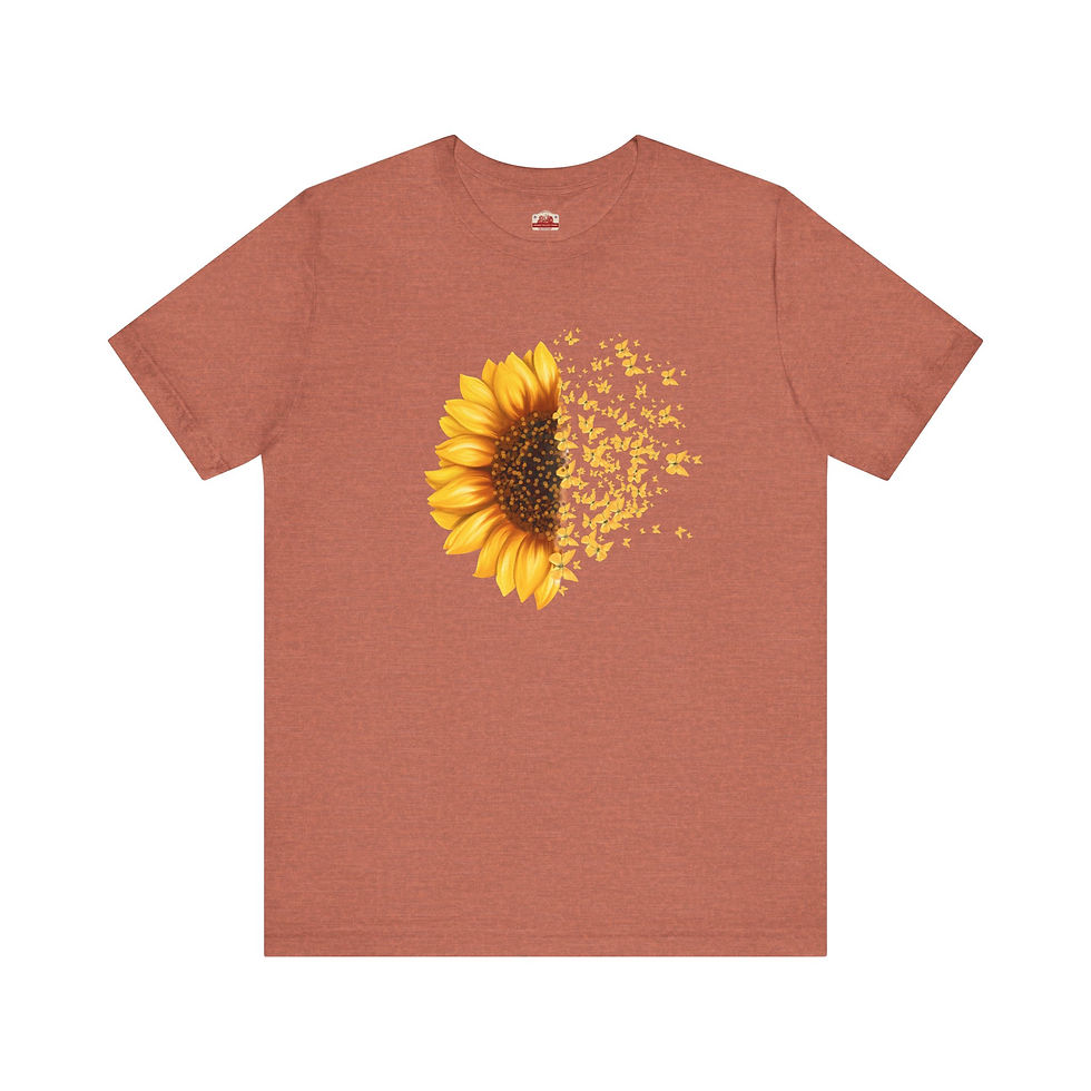 Thumbnail: SUNFLOWER BUTTERFLY BURST Unisex Jersey Short Sleeve Tee