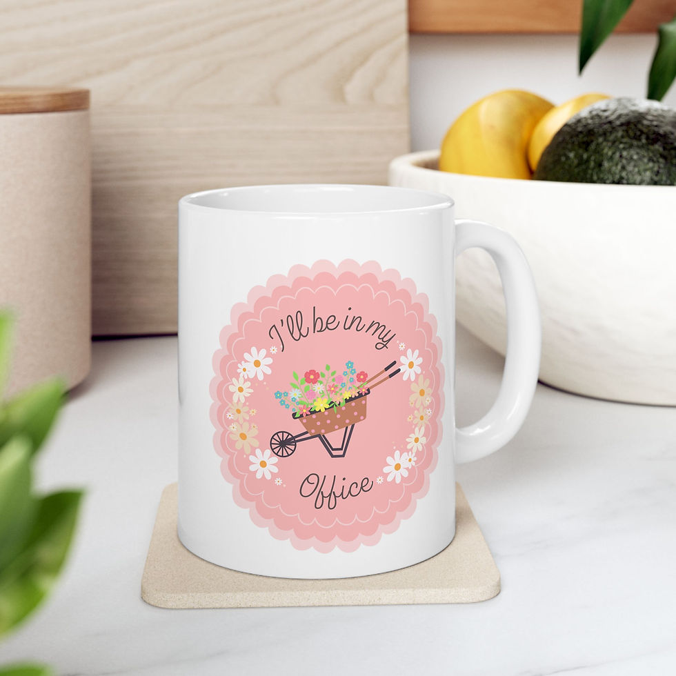 Thumbnail: FLORAL PINK Ceramic Mug (11 oz)