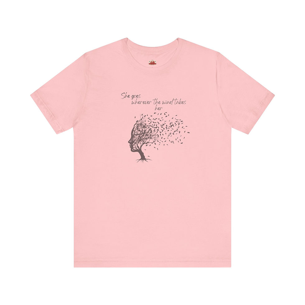 SHE GOES WHEREVER THE WIND TAKES HER Unisex Jersey Short Sleeve Tee