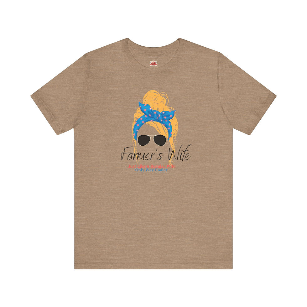 Thumbnail: FARMER'S WIFE (BLONDE HAIR) Unisex Jersey Short Sleeve Tee