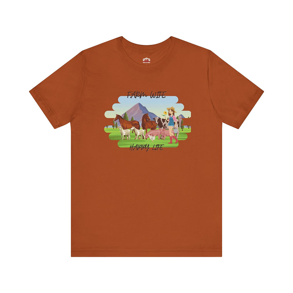 Thumbnail: FARM WIFE HAPPY LIFE Unisex Jersey Short Sleeve Tee