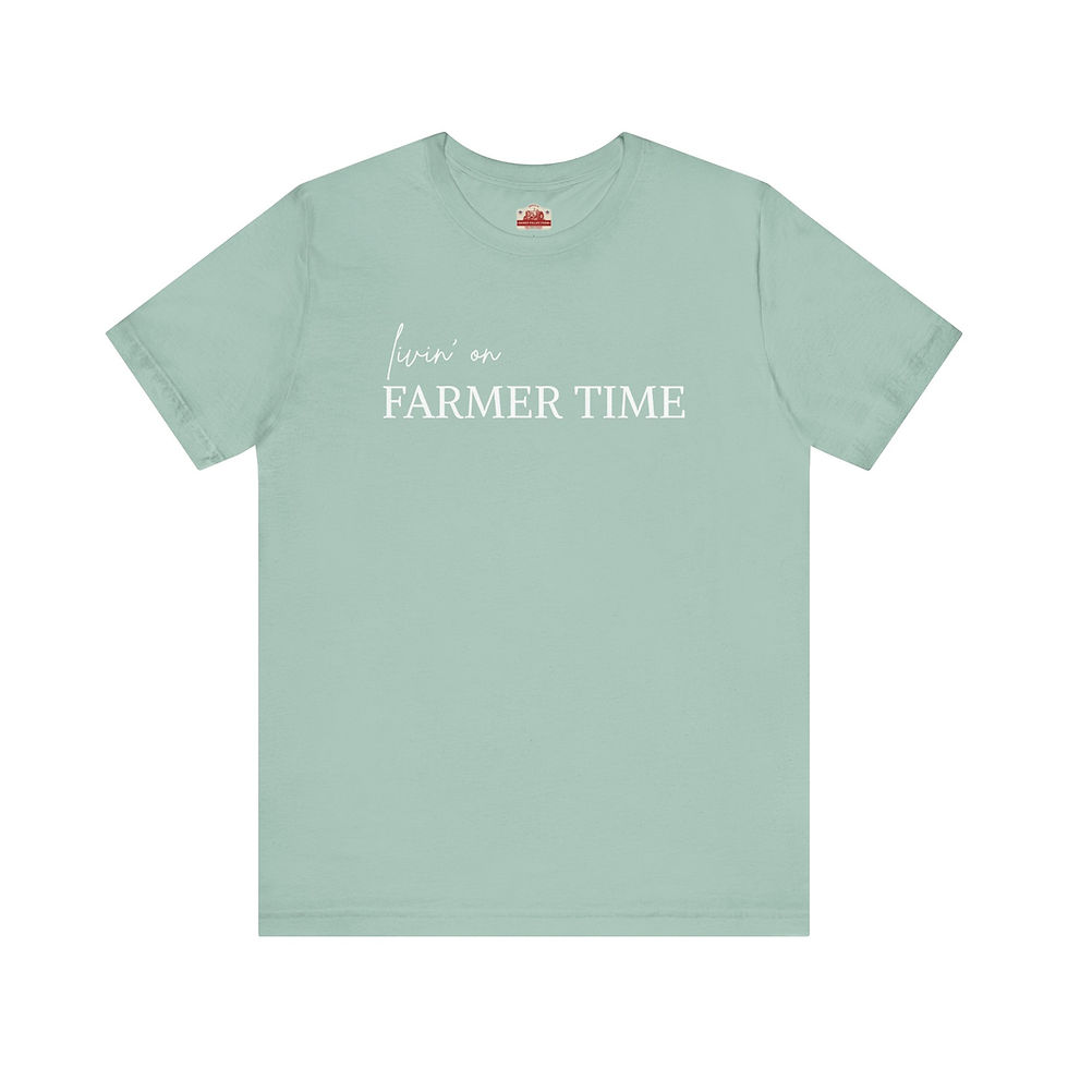 Thumbnail: LIVIN ON FARMER TIME Unisex Jersey Short Sleeve Tee 