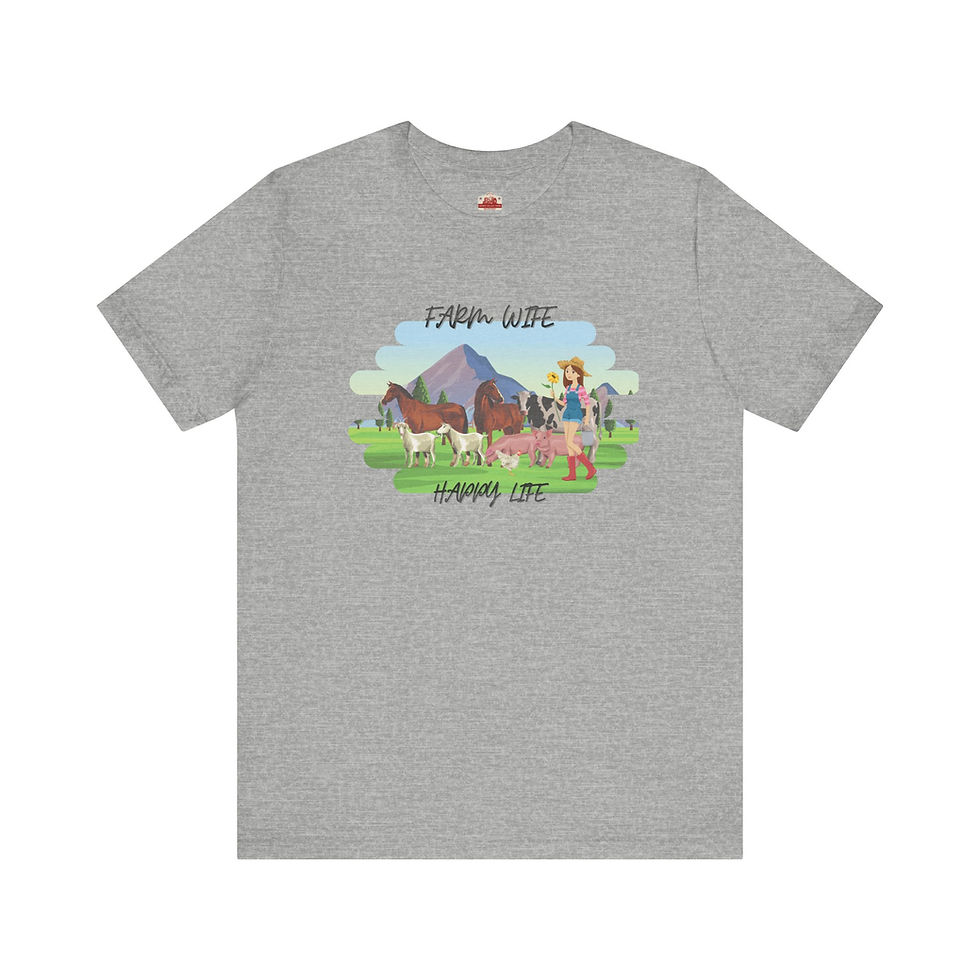 Thumbnail: FARM WIFE HAPPY LIFE Unisex Jersey Short Sleeve Tee