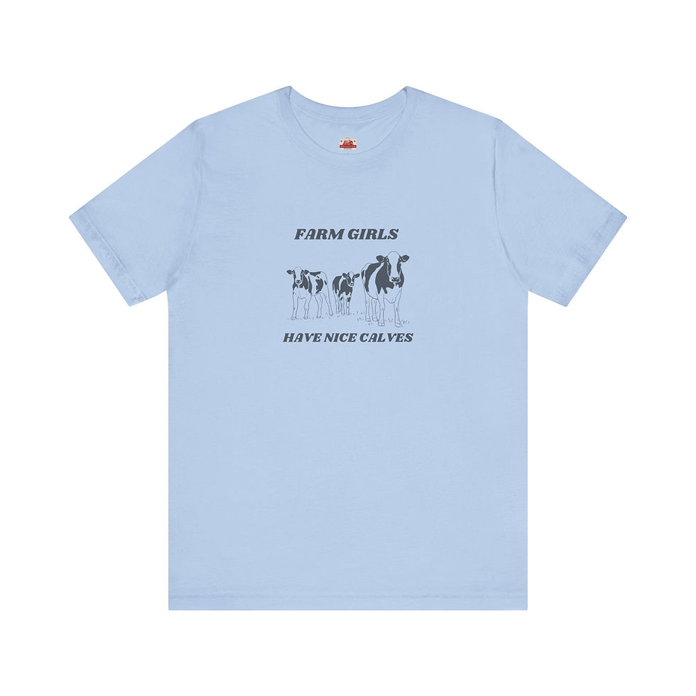 Thumbnail: FARM GIRLS HAVE NICE CALVES Unisex Jersey Short Sleeve Tee
