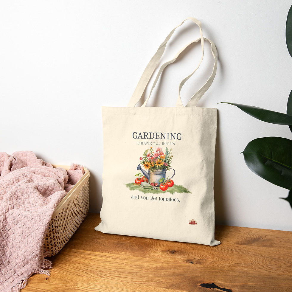 Thumbnail: GARDENING CHEAPER THAN THERAPY Cotton Canvas Bag Tote