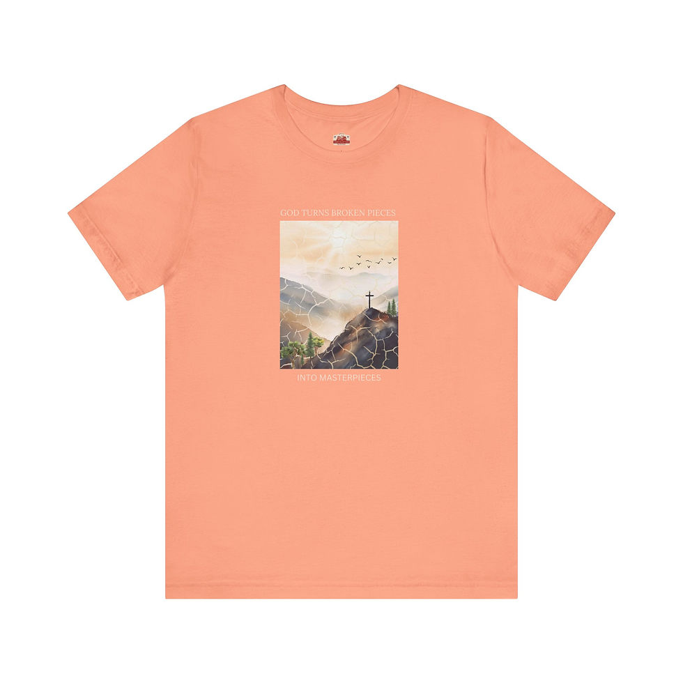 Thumbnail: GOD TURNS BROKEN PIECES INTO MASTERPIECES Unisex Jersey Short Sleeve Tee