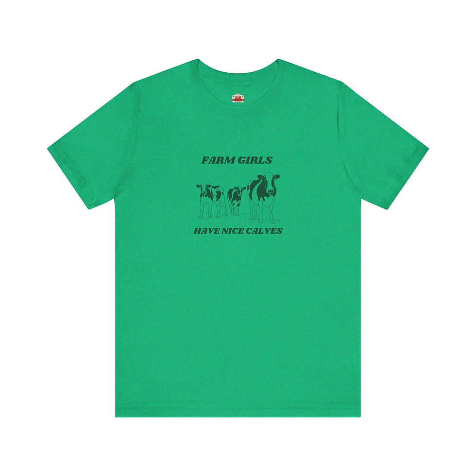 Thumbnail: FARM GIRLS HAVE NICE CALVES Unisex Jersey Short Sleeve Tee