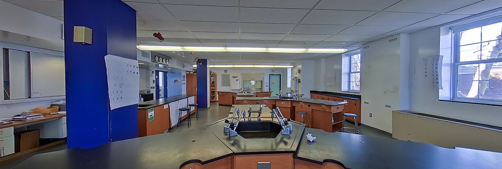 New York Harbor School chemistry lab with workstations.